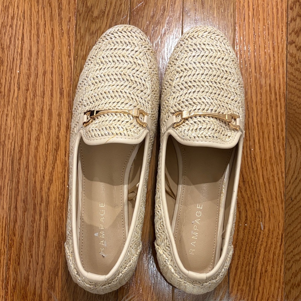 Rampage Women's Woven Cream Loafers